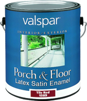 Valspar 1589 Multi-Purpose Latex Porch and Floor Paint, Tile Red, Satin, 1