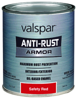VALSPAR 21800 Series 21827 Anti-Rust Armor Oil Gloss Enamel, Gloss, Red, 1