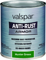 VALSPAR 21800 Series 21844 Anti-Rust Armor Oil Gloss Enamel, Gloss, Hunter