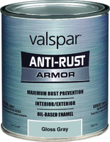 VALSPAR 21800 Series 21834 Anti-Rust Armor Oil Gloss Enamel, Gloss, Gray, 1