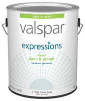 Valspar 17044 Latex Paint, Satin, Clear, 1 gal Can