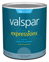 Valspar 17104 Exterior House Paint, Clear, Flat, 1 qt