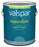 Valspar 17141 Exterior House Paint, White, Satin, 1 gal