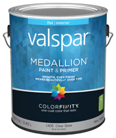 Valspar 1405 Interior Latex Wall Paint, Flat, Clear, 1 gal Can