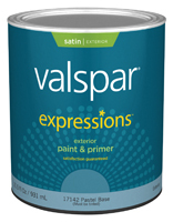 Valspar 17142 Exterior House Paint, Pastel Base, Satin, 1 qt