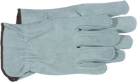 Boss 4065M Gunn Cut Driver Gloves, M, Split Cowhide Leather, Gray