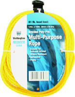 Wellington 34393/27-345 Rope, 81 lb Working Load Limit, 100 ft L, 1/4 in
