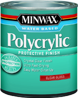 Minwax Polycrylic 25555 Protective Finish Paint, Crystal Clear, Gloss, 0.5