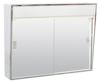 Zenith 701L Medicine Cabinet with Incandescent Light, 2-Shelf, Steel, White