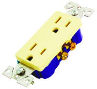 Eaton Wiring Devices 1107V-BOX Duplex Receptacle, 15 A, 2-Pole, 5-15R, Ivory