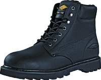 Diamondback Work Boot, 8-1/2 In, Unisex, Black, Action Leather