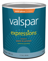 Valspar 17161 Exterior House Paint, White, Semi-Gloss, 1 qt