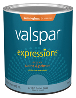 Valspar 17162 Exterior House Paint, Pastel Base, Semi-Gloss, 1 qt