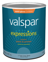 Valspar 17164 Exterior House Paint, Clear, Semi-Gloss, 1 qt