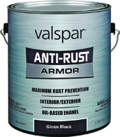 VALSPAR 21800 Series 21824 Anti-Rust Armor Oil Gloss Enamel, Gloss, Black, 1