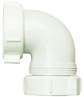 Plumb Pak PP66-10W Drain Pipe Elbow, 1-1/2 in Slip Joint, White