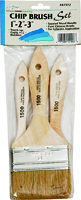 Linzer A1510 Chip Brush Set, 3-Brush, White, Wood Handle