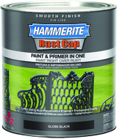 Kilz Hammerite RUST CAP 44240 Enamel Finish, High-Gloss, Black, 1 qt Can