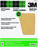 Pro Pak 99403 Sanding Sheet, 120-Grit, Paper Backing, Aluminum Oxide, Tan