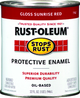 RUST-OLEUM STOPS RUST 7762502 Protective Enamel, Sunrise Red, Gloss, 1 qt