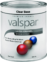 Valspar 65000 Series 65103 Premium Latex Latex Enamel Paint, Gloss, Clear, 1