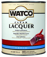 WATCO 63241 Lacquer Clear Wood Finish, Clear, 1 qt Can