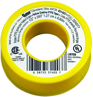 Oatey 31403 Thread Seal Tape, PTFE, Yellow
