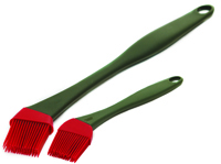 GrillPro 41090 Basting Brush Set, Silicon Bristle, Red Bristle