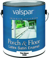 Valspar 1502 Multi-Purpose Latex Porch and Floor Paint, Tint Base, Satin, 1