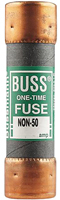Bussman NON-50 Cartridge Fuse, 50 A, 250 VAC/125 VDC, 50 kA IR