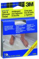 3M Safety-Walk 7640 Tub and Shower Tread, 180 in L, 1 in W, Clear