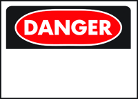 HY-KO 523 Danger Sign, Rectangular, White Background