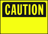 HY-KO 562 Caution Sign, Rectangular, Yellow Background