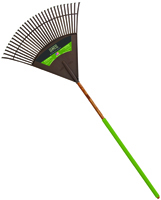 AMES 2915712 Leaf Rake, 30-Tine, 68-1/4 in OAL, Poly Tine, Wood Handle