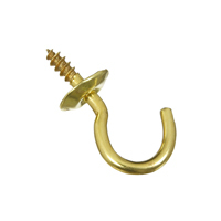 National Hardware N119-628 Cup Hook, 1/4 in L Thread, Brass