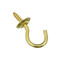 National Hardware N119-644 Cup Hook, 0.3 in L Thread, Brass