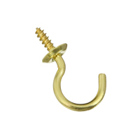 National Hardware N119-669 Cup Hook, 0.35 in L Thread, Brass