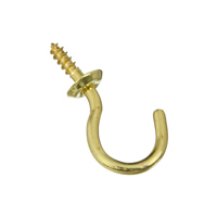 National Hardware N119-685 Cup Hook, 0.39 in L Thread, Brass