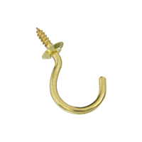 National Hardware N119-727 Cup Hook, 0.44 in L Thread, Brass
