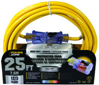 PowerZone Pro Sjtow Extension Cord, 12/3, 25 Ft