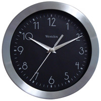 Westclox 36001A Wall Clock, Round, Analog, Silver Frame