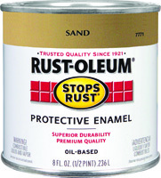 RUST-OLEUM STOPS RUST 7771730 Protective Enamel, Sand, Gloss, 0.5 pt Can