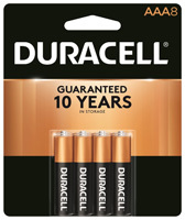 Duracell MN2400B8Z Alkaline Battery, AAA, Manganese Dioxide, 1.5 V