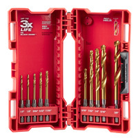 Milwaukee? Twist Drill Bit Kit, 10 Pieces, Hexagonal Shank, High Speed