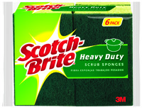 Scotch-Brite 426 Scrub Sponge, 4-1/2 in L, 0.6 in Thick, Cellulose/Synthetic