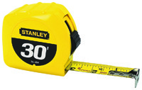 STANLEY 30-464 Measuring Tape, 25 ft L x 1 in W Blade, Steel Blade, Yellow