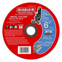 Diablo DBD060045101F Cut-Off Wheel, Aluminum Oxide, 6 in Dia