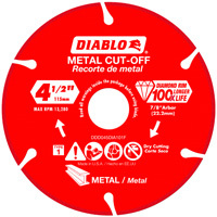 DIABLO DDD045DIA101F Type 1 Diamond Saw Blade, 4-1/2 in Dia, 7/8 in, 40