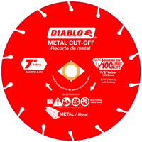 DIABLO DDD070DIA101F Type 1 Diamond Saw Blade, 7 in Dia, 7/8 in, Heavy Duty