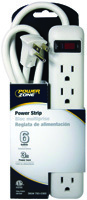 PowerZone Power Outlet Strip, 125 V, 15 A, 6 Outlet